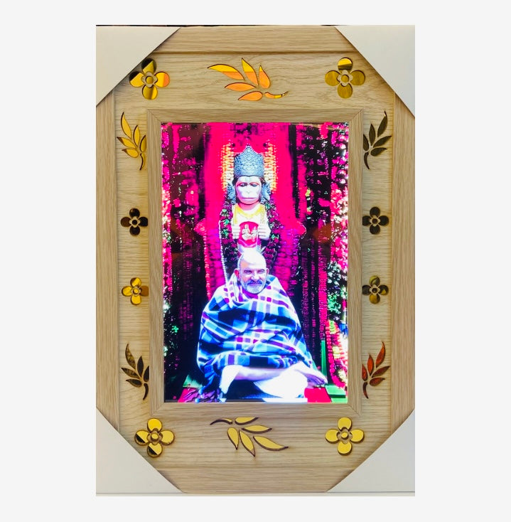 Neem karoli baba laser cut led light photo frame with adaptor