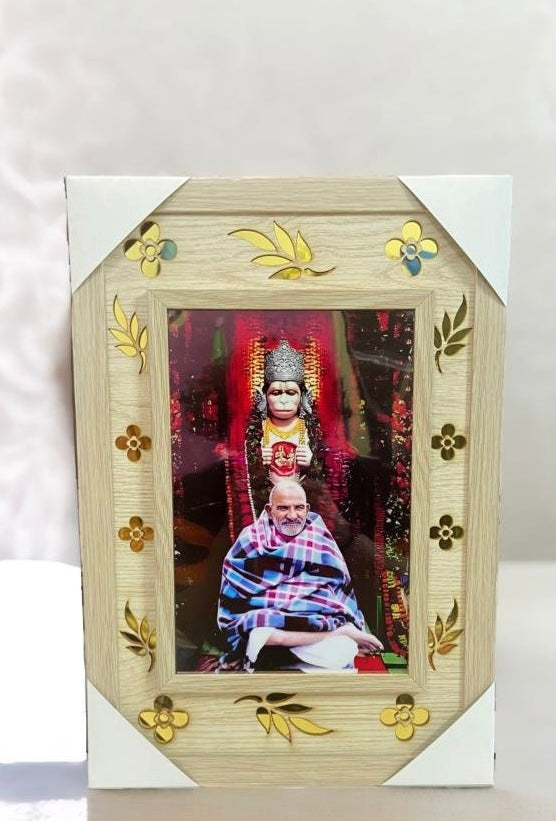 Neem karoli baba laser cut led light photo frame with adaptor