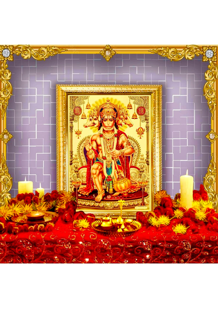 Bajaj divine world 24kt gold plated panchmukhi hanuman ji photo frame