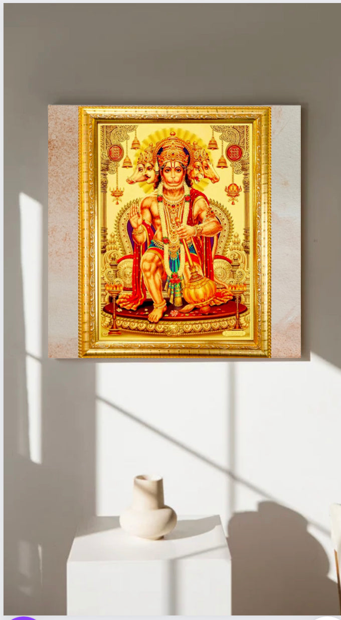 Bajaj divine world 24kt gold plated panchmukhi hanuman ji photo frame