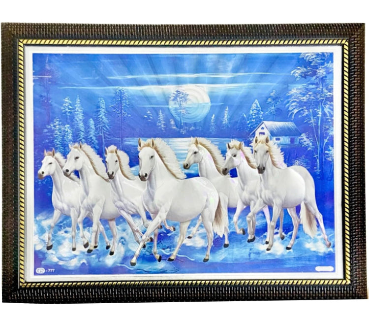 7 horses 999 pure silver plated photo frame